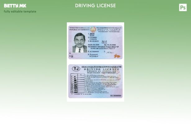 Шаблон за возачка верзија на Таџикистан во модерен стил